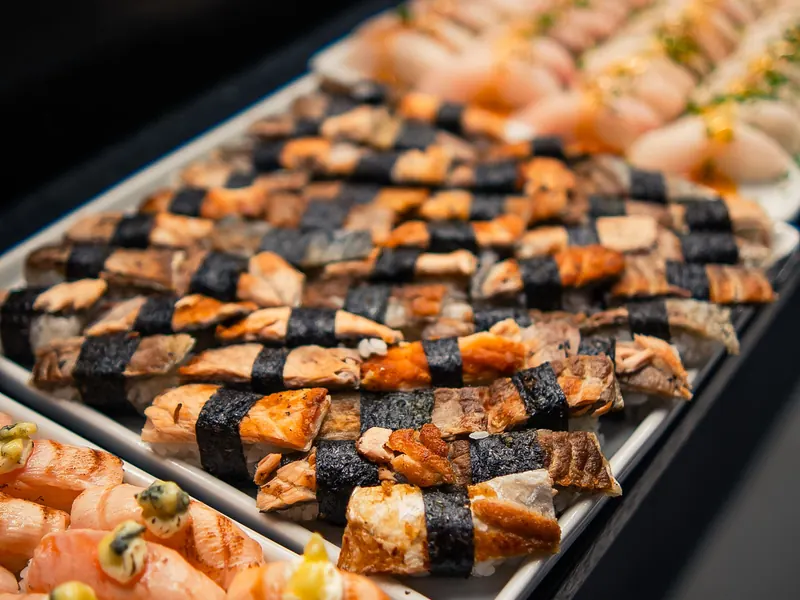 Buffet de sushi do Vera Sushi Lounge em Sapucaia do Sul